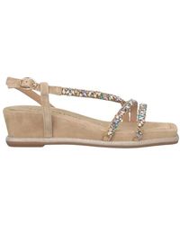Alma En Pena. - Rhinestone keilabsatz sandalen - Lyst