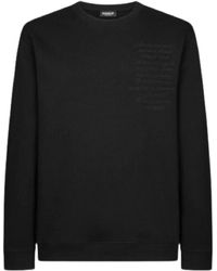 Dondup - Hoodies & Sweatvesten ,Zwart ,Katoen Regular-Fit Sweatshirt Met Ronde Hals - Lyst