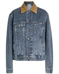 JW Anderson - Jassen ,Blauw ,Denim Corduroy Collar Denim Jacket - Lyst