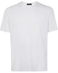 Herno - Tops ,Wit ,Katoen Jersey Crepe T-Shirt - Lyst