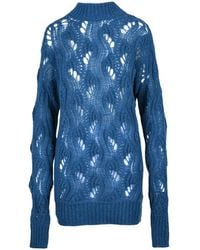 Dondup - Langer Durchbrochener Pullover Aus Wollmischung - Lyst