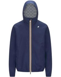 K-Way - Jassen ,Blauw ,Polyester Jack Stretch Dot Jacket - Lyst