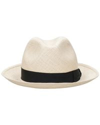 Borsalino - Stroh Panama Hüte Mit Kontrastierendem Kopfband - Lyst