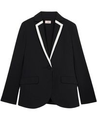 Oltre - Blazer Met Contrasterende Bies - Lyst