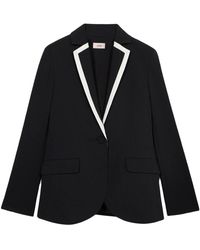 Oltre - Blazer Met Contrasterende Bies - Lyst