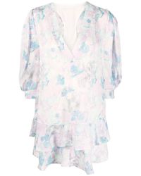 IRO - Kleedjes ,Veelkleurig ,Roze Midi Jurk - Lyst
