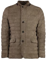 Moorer - Leder Gepolsterte Jacke Mit Gänsedaunen - Lyst