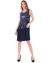 Trussardi Short Dress With Sequins - Blauw