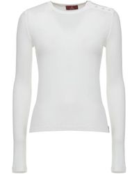 Dondup - Tops ,Wit ,T-Shirt Van Stretchviscose - Lyst