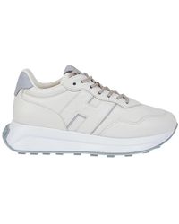 Hogan - Ivory Leder-Sneakers Mit Blauem Detail - Lyst