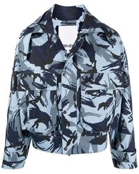 KENZO - Jassen ,Blauw ,Katoen Lichtgewicht Camo Jas - Lyst