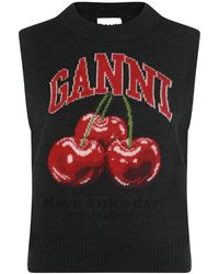 Ganni - Round-Neck Knitwear - Lyst