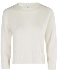 Loulou de Saison - Ivory Mora Cropped Sweater - Lyst
