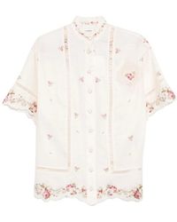 Zimmermann - Relaxed Linnen Shirt - Lyst
