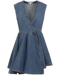Alaïa - Blaues Baumwollkleid Elegant Sommerausflug - Lyst
