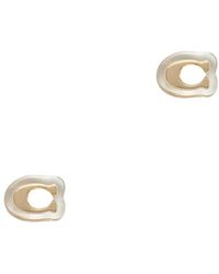 COACH - Buchstaben Motiv Stecker-Ohrringe - Lyst