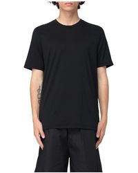 Laneus - Tops ,Zwart ,Katoen Casual Katoenen T-Shirt Voor Mannen - Lyst