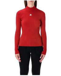 Courreges - Gebreide Trui Met Mock Hals - Lyst