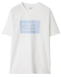 Burberry - Margot Logo Print T-Shirt Van Katoen Met Korte Mouwen - Lyst