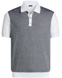 Kiton - Polo Shirt Van Puur Katoen Met Contrasterende Details - Lyst