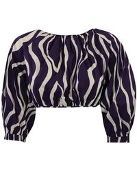 Liviana Conti - Popeline bluse mit plissiertem design - Lyst