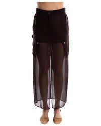 Pinko - Rokken ,Bruin ,Polyester Georgette Pocket Skirt - Lyst