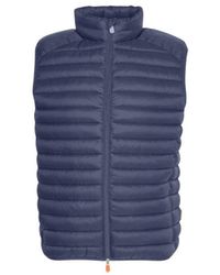 Save The Duck - Jassen ,Blauw ,Nylon Gewatteerd Puffer Vest Voor Mannen - Lyst