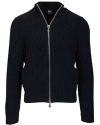 Fedeli - Geribbelde Cashmere Zip-Up Vest - Lyst