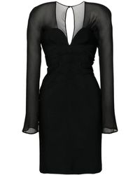 Genny - Vestido negro de crepé con adorno de cristal - Lyst