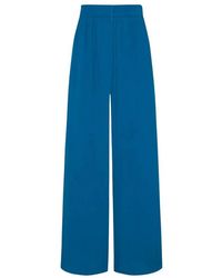 Vilebrequin - Broeken ,Blauw ,Viscose Broek Met Wijde Pijpen Voor - Lyst