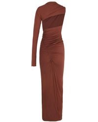 Cortana - Asymmetrisches cupro stretch kleid - Lyst