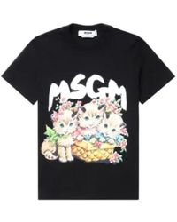 MSGM - T-Shirt mit Logo-Print - Lyst