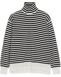 Ami Paris - Truien & Vesten ,Veelkleurig ,Wol Sailor Gestreepte Wol En Zijde Turtleneck Trui - Lyst