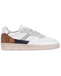 Date - Sneakers court 2.0 vintage bianche e marroni - Lyst