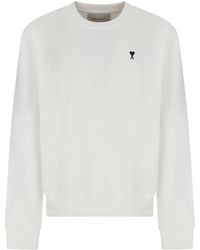 Ami Paris - Hoodies & Sweatvesten ,Wit ,Katoen Adc Molleton Sweatshirt - Lyst