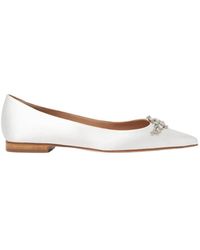 SCAROSSO - Schoenen ,Wit ,Leer Iris Satin Strass - Lyst