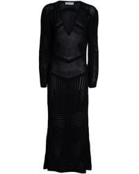 Akep - Kleedjes ,Zwart ,Polyester Abito Lungo - Lyst