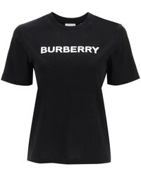 Burberry - T-shirt in cotone organico con stampa logo - Lyst