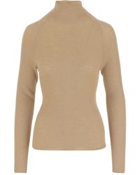 Aspesi - Gerippter Wollpullover Hoher Kragen - Lyst
