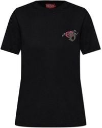 DIESEL - Tops ,Zwart ,Katoen T-Reg-S1 T-Shirt - Lyst
