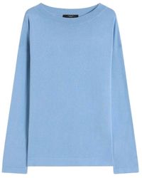 Weekend by Maxmara - Truien & Vesten ,Blauw ,Katoen Trui Van Zijde En Katoen - Lyst