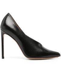 Francesco Russo - Schwarze leder asymmetrische pumps - Lyst