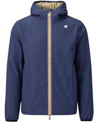 K-Way - Jassen ,Blauw ,Leer Jack St Warm Double Jas - Lyst