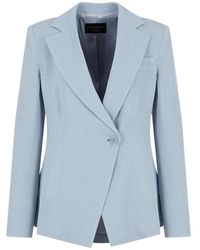 Emporio Armani - Klare blaue jacken mit revers - Lyst