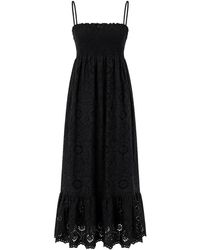 MC2 Saint Barth - Kleedjes ,Zwart ,Katoen Sangallo Sunflower Embry Maxi Jurk - Lyst
