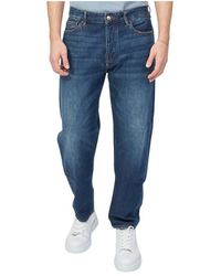 ARMANI EXCHANGE - Jeans ,Blauw ,Katoen Blauwe Carrot Fit Katoenen Jeans - Lyst