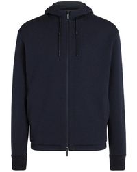 ZEGNA - Hoodies & Sweatvesten ,Blauw ,Katoen Felpa Full Zip - Lyst