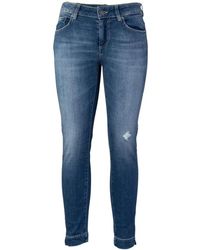 Dondup - Slim fit rose jeans con spacco in fondo - Lyst