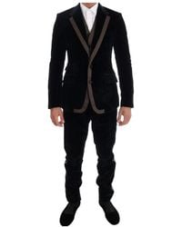Dolce & Gabbana - Velvet Two Button Slim 3 Piece Suit - Lyst