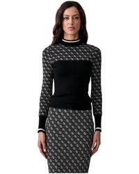 Guess - Truien & Vesten ,Zwart ,Wol Aubrey Mock Neck Trui - Lyst